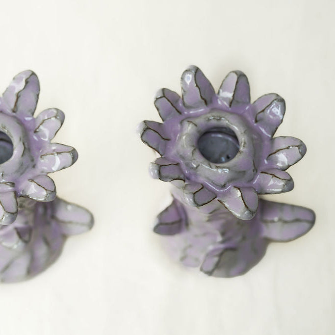 Orchid Candlestick Pair