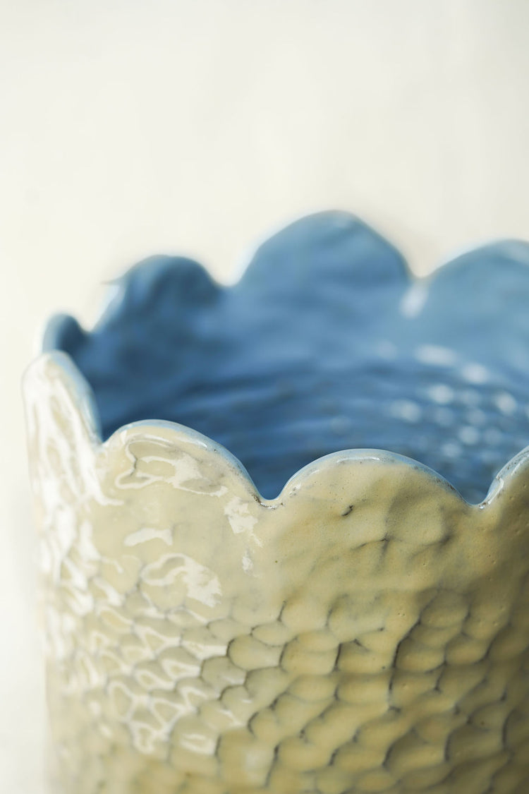 Scalloped Wine Chiller (Rawhide+Denim)