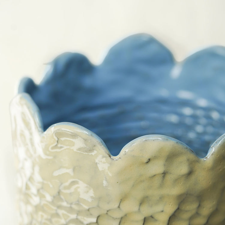 Scalloped Wine Chiller (Rawhide+Denim)