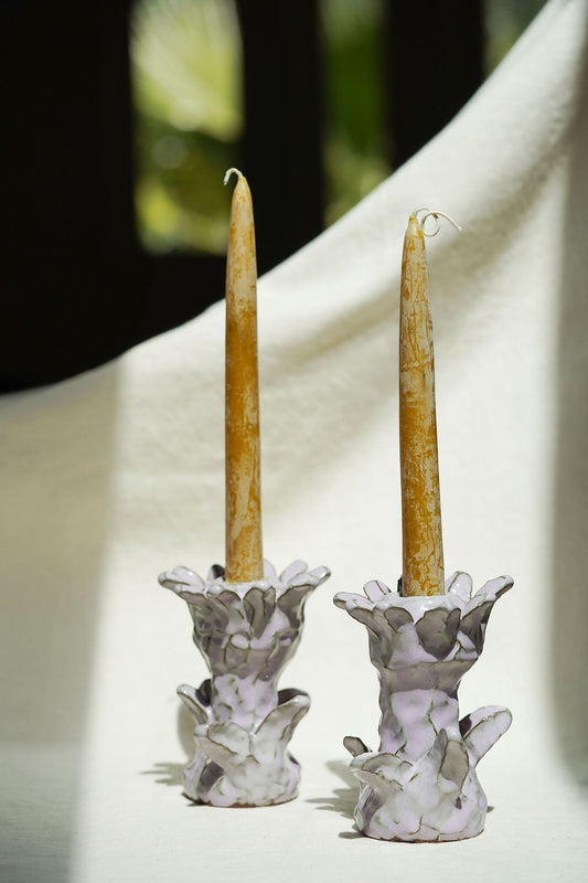 Orchid Candlestick Pair
