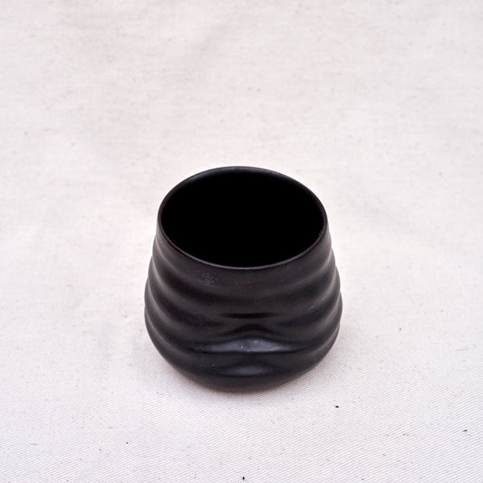 Ceramic sipping cup, black (set of 4)