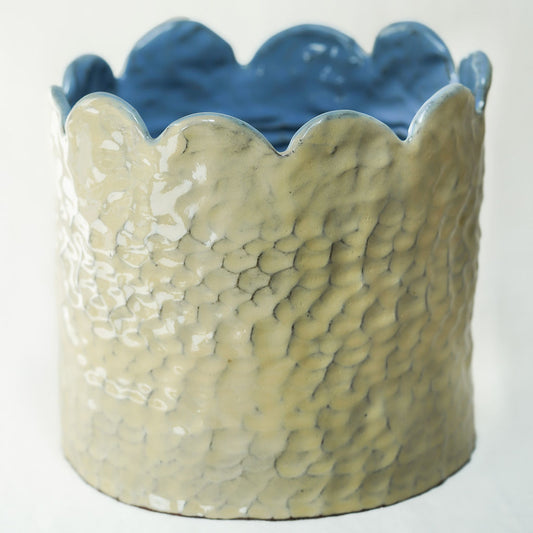 Scalloped Wine Chiller (Rawhide+Denim)